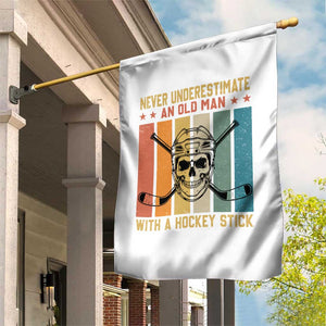 Retro Ice Hockey Player Garden Flag Funny Never Underestimate An Old Man TS12 Print Your Wear