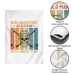 Retro Ice Hockey Player Garden Flag Funny Never Underestimate An Old Man TS12 Print Your Wear