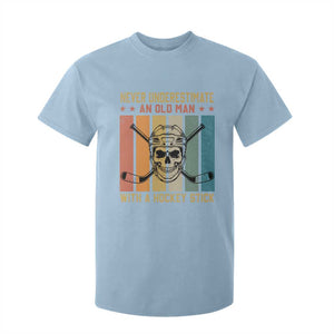 Retro Ice Hockey Player T Shirt For Kid Funny Never Underestimate An Old Man TS12 Light Blue Print Your Wear