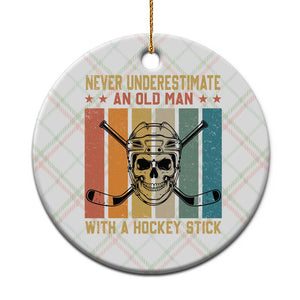 Retro Ice Hockey Player Ceramic Ornament Funny Never Underestimate An Old Man TS12 1pc Christmas Plaid Print Your Wear