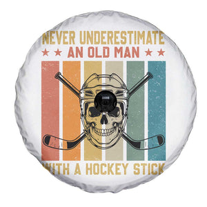 Retro Ice Hockey Player Spare Tire Cover Funny Never Underestimate An Old Man TS12 Print Your Wear