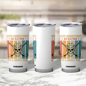 Retro Ice Hockey Player Tumbler Cup Funny Never Underestimate An Old Man TS12 Print Your Wear