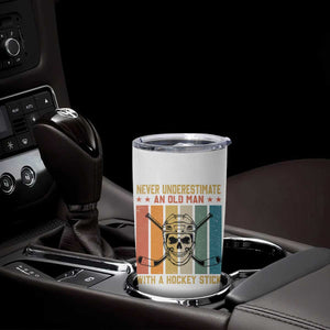 Retro Ice Hockey Player Tumbler Cup Funny Never Underestimate An Old Man TS12 Print Your Wear