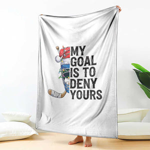 My Goal Is To Deny Yours Throw Blanket Ice Hockey Helmet Christmas Gift TS12 Print Your Wear