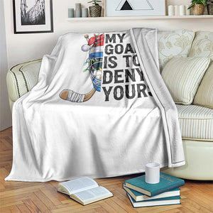 My Goal Is To Deny Yours Throw Blanket Ice Hockey Helmet Christmas Gift TS12 Print Your Wear