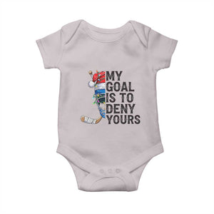 My Goal Is To Deny Yours Baby Onesie Ice Hockey Helmet Christmas Gift TS12 Ice Gray Print Your Wear