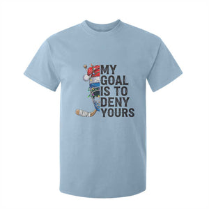 My Goal Is To Deny Yours T Shirt For Kid Ice Hockey Helmet Christmas Gift TS12 Light Blue Print Your Wear