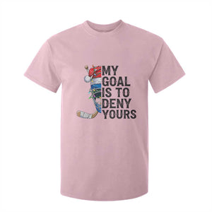 My Goal Is To Deny Yours T Shirt For Kid Ice Hockey Helmet Christmas Gift TS12 Light Pink Print Your Wear