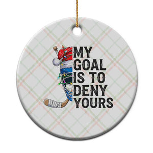 My Goal Is To Deny Yours Ceramic Ornament Ice Hockey Helmet Christmas Gift TS12 1pc Christmas Plaid Print Your Wear