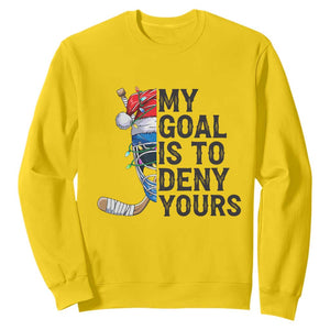 My Goal Is To Deny Yours Sweatshirt Ice Hockey Helmet Christmas Gift TS12 Daisy Print Your Wear
