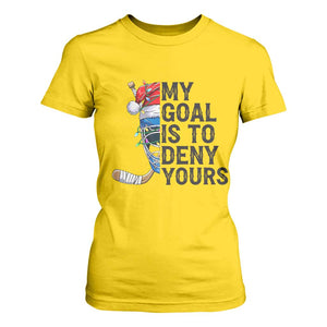 My Goal Is To Deny Yours T Shirt For Women Ice Hockey Helmet Christmas Gift TS12 Daisy Print Your Wear