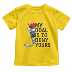 My Goal Is To Deny Yours Toddler T Shirt Ice Hockey Helmet Christmas Gift TS12 Daisy Print Your Wear