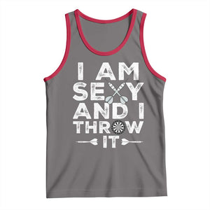 Funny Sexy Dart Player Joke Tank Top I Am Sexy And I Throw It TS12 Deep Heather Red Print Your Wear