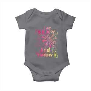 I Am Sexy And I Throw It Baby Onesie Sexy Dart Player Gift TS12 Charcoal Print Your Wear