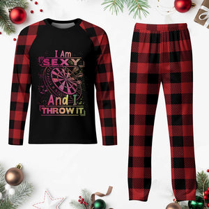 I Am Sexy And I Throw It Plaid Pajama Set Sexy Dart Player Gift TS12 Buffalo Plaid Print Your Wear