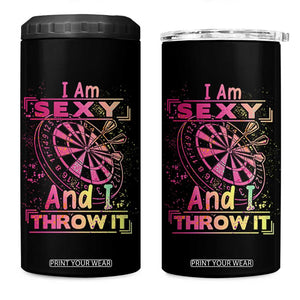I Am Sexy And I Throw It 4 in 1 Can Cooler Tumbler Sexy Dart Player Gift TS12 One Size: 16 oz Black Print Your Wear