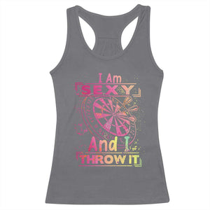 I Am Sexy And I Throw It Racerback Tank Top Sexy Dart Player Gift TS12 Charcoal Print Your Wear