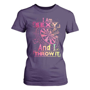 I Am Sexy And I Throw It T Shirt For Women Sexy Dart Player Gift TS12 Purple Print Your Wear