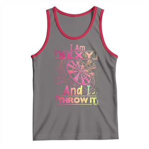 I Am Sexy And I Throw It Tank Top Sexy Dart Player Gift TS12 Deep Heather Red Print Your Wear