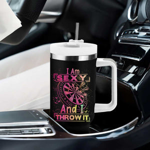 I Am Sexy And I Throw It Tumbler With Handle Sexy Dart Player Gift TS12 Print Your Wear