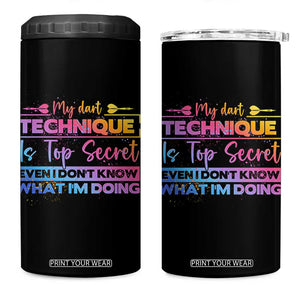 My Dart Technique Is Top Secret 4 in 1 Can Cooler Tumbler Funny Dartist Gift TS12 One Size: 16 oz Black Print Your Wear