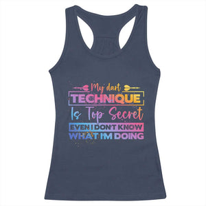 My Dart Technique Is Top Secret Racerback Tank Top Funny Dartist Gift TS12 Navy Print Your Wear