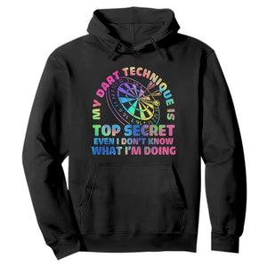 My Dart Technique Is Top Secret Hoodie Vintage Tie Dye Dart Lover TS12 Black Print Your Wear
