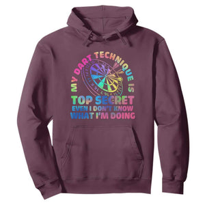 My Dart Technique Is Top Secret Hoodie Vintage Tie Dye Dart Lover TS12 Maroon Print Your Wear