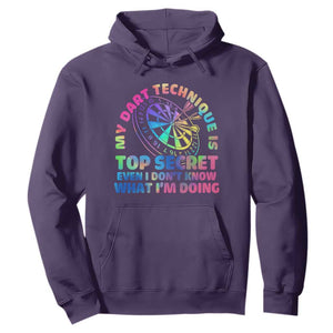 My Dart Technique Is Top Secret Hoodie Vintage Tie Dye Dart Lover TS12 Purple Print Your Wear
