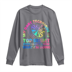 My Dart Technique Is Top Secret Long Sleeve Shirt Vintage Tie Dye Dart Lover TS12 Charcoal Print Your Wear