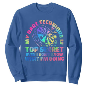 My Dart Technique Is Top Secret Sweatshirt Vintage Tie Dye Dart Lover TS12 Royal Blue Print Your Wear