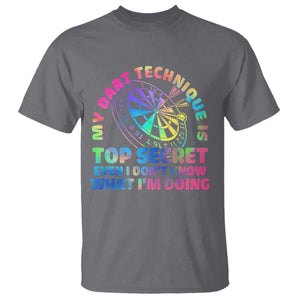 My Dart Technique Is Top Secret T Shirt Vintage Tie Dye Dart Lover TS12 Charcoal Print Your Wear