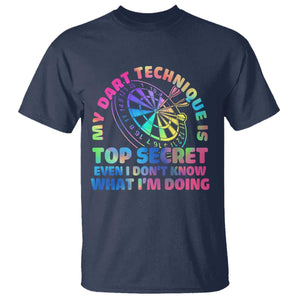 My Dart Technique Is Top Secret T Shirt Vintage Tie Dye Dart Lover TS12 Navy Print Your Wear