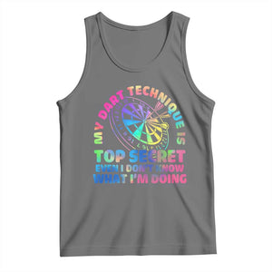My Dart Technique Is Top Secret Tank Top Vintage Tie Dye Dart Lover TS12 Black Heather Print Your Wear