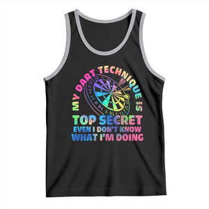 My Dart Technique Is Top Secret Tank Top Vintage Tie Dye Dart Lover TS12 Black Athletic Heather Print Your Wear