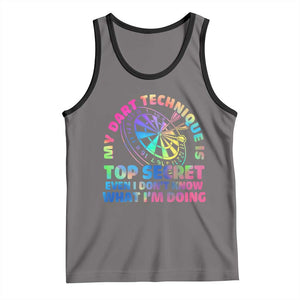 My Dart Technique Is Top Secret Tank Top Vintage Tie Dye Dart Lover TS12 Deep Heather Black Print Your Wear