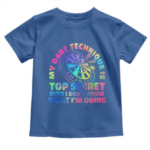 My Dart Technique Is Top Secret Toddler T Shirt Vintage Tie Dye Dart Lover TS12 Royal Blue Print Your Wear