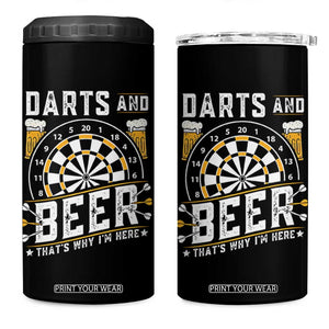 Darts And Beer That Is Why I Am Here 4 in 1 Can Cooler Tumbler Funny Pub Game Darts Lover Gift TS12 One Size: 16 oz Black Print Your Wear