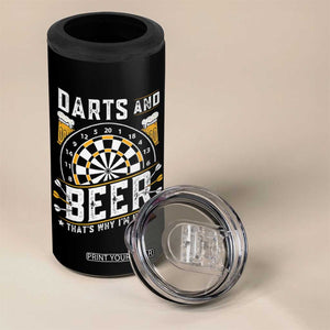 Darts And Beer That Is Why I Am Here 4 in 1 Can Cooler Tumbler Funny Pub Game Darts Lover Gift TS12 Print Your Wear