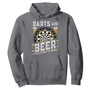 Darts And Beer That Is Why I Am Here Hoodie Funny Pub Game Darts Lover Gift TS12 Charcoal Print Your Wear