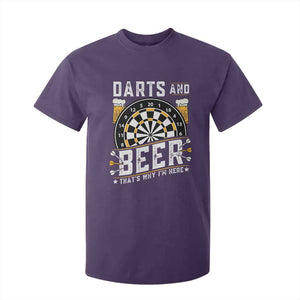 Darts And Beer That Is Why I Am Here T Shirt For Kid Funny Pub Game Darts Lover Gift TS12 Purple Print Your Wear