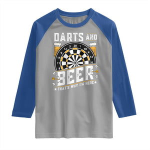 Darts And Beer That Is Why I Am Here Raglan Shirt Funny Pub Game Darts Lover Gift TS12 Sport Gray Royal Print Your Wear