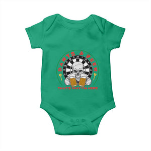 Funny Skeleton Darts Player Beer Lover Baby Onesie That Is Why I Am Here TS12 Irish Green Print Your Wear