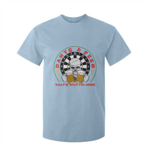 Funny Skeleton Darts Player Beer Lover T Shirt For Kid That Is Why I Am Here TS12 Light Blue Print Your Wear