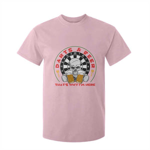 Funny Skeleton Darts Player Beer Lover T Shirt For Kid That Is Why I Am Here TS12 Light Pink Print Your Wear