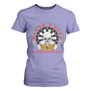 Funny Skeleton Darts Player Beer Lover T Shirt For Women That Is Why I Am Here TS12 Violet Print Your Wear
