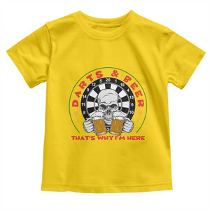 Funny Skeleton Darts Player Beer Lover Toddler T Shirt That Is Why I Am Here TS12 Daisy Print Your Wear