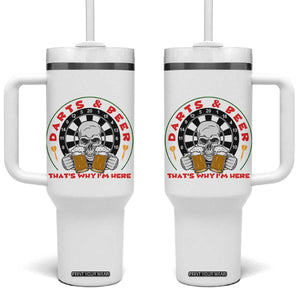 Funny Skeleton Darts Player Beer Lover Tumbler With Handle That Is Why I Am Here TS12 One Size: 40 oz White Print Your Wear