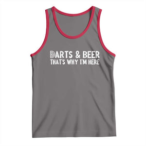 Funny Darts And Beer That Is Why I Am Here Tank Top Dartist Beer Lover TS12 Deep Heather Red Print Your Wear
