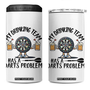 My Drinking Team Has A Darts Problem 4 in 1 Can Cooler Tumbler Funny Darts Player Team TS12 One Size: 16 oz White Print Your Wear